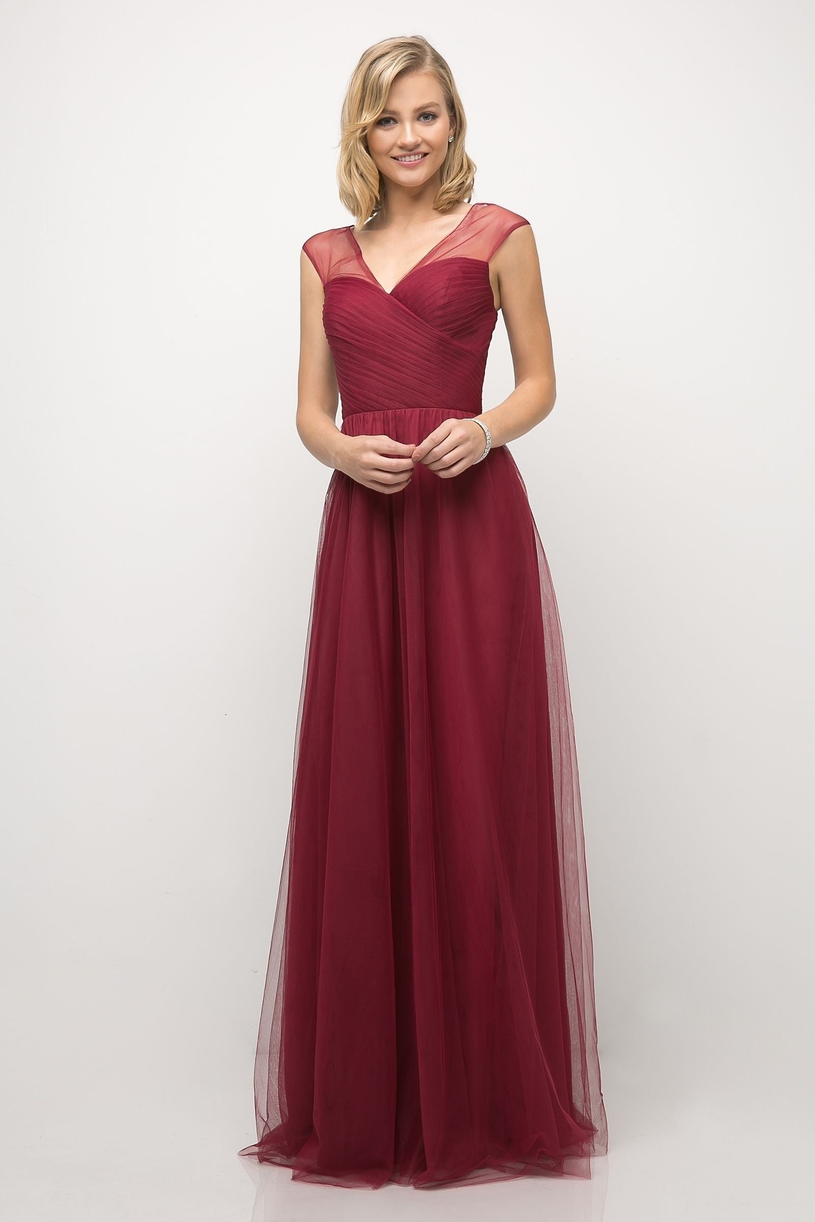 Layered Tulle A-Line Bridesmaid Dress-5