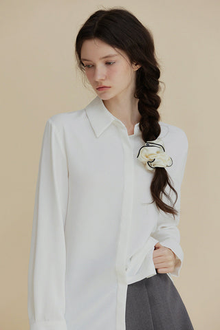 [TWEE] Jane Big Cara Solid Hidden Blouse Shirt-1