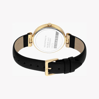 ESPRIT Women's Watch with Gold Stainless Steel Case and Black Leather Band-2