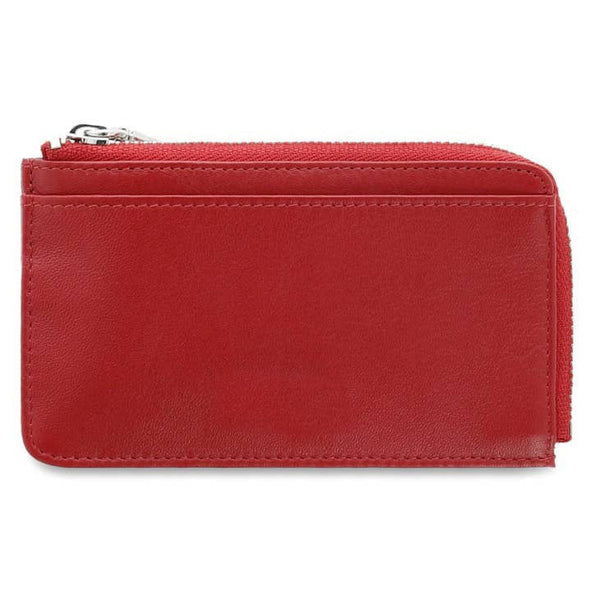 Deborah Women's Real Leather Key Case Wallet Red-0