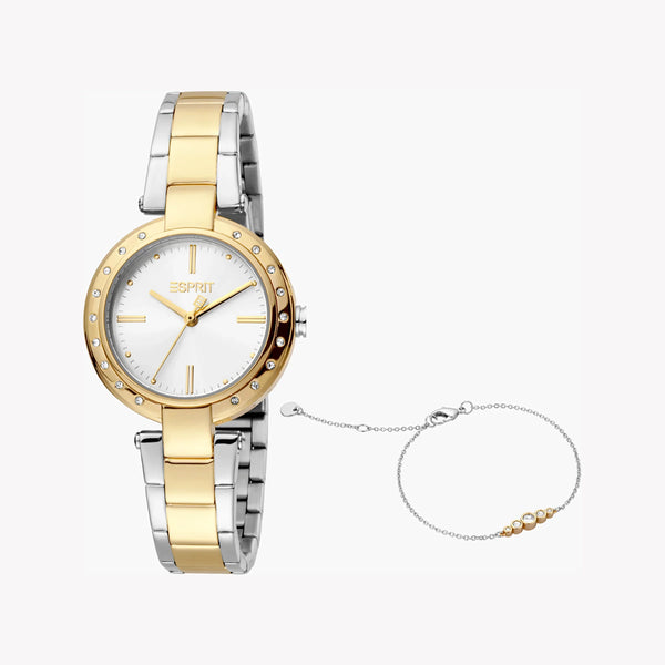 ESPRIT Women's Watch with Silver Stainless Steel Case and Silver & Gold Stainless Steel Band-0