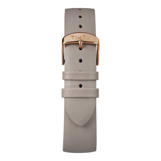 TIMEX Women's Watch with Rose Gold Brass Case and Gray Leather Band-3