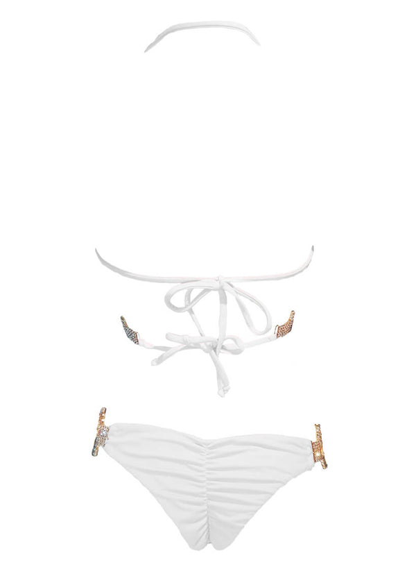 Gina Wrap Top & Skimpy Bottom - White-2