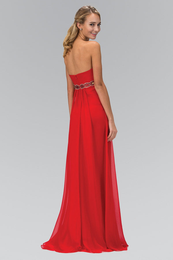 Spaghetti Straps Floor Length Dress Accented with Jewel-2