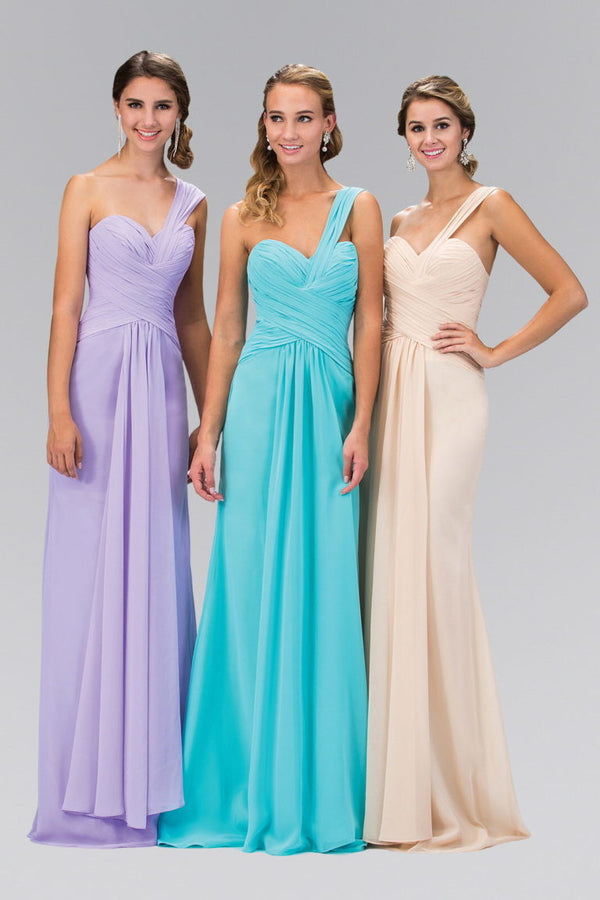 One Shoulder Ruched Long Dress with Sweetheart Neckline-6