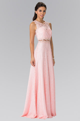 Floor Length Sleeveless Lace Dress-5