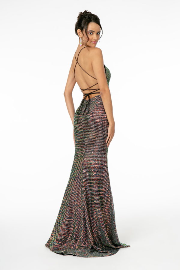 Strappy Sequined Bodycon Mermaid Dress by Elizabeth K-3