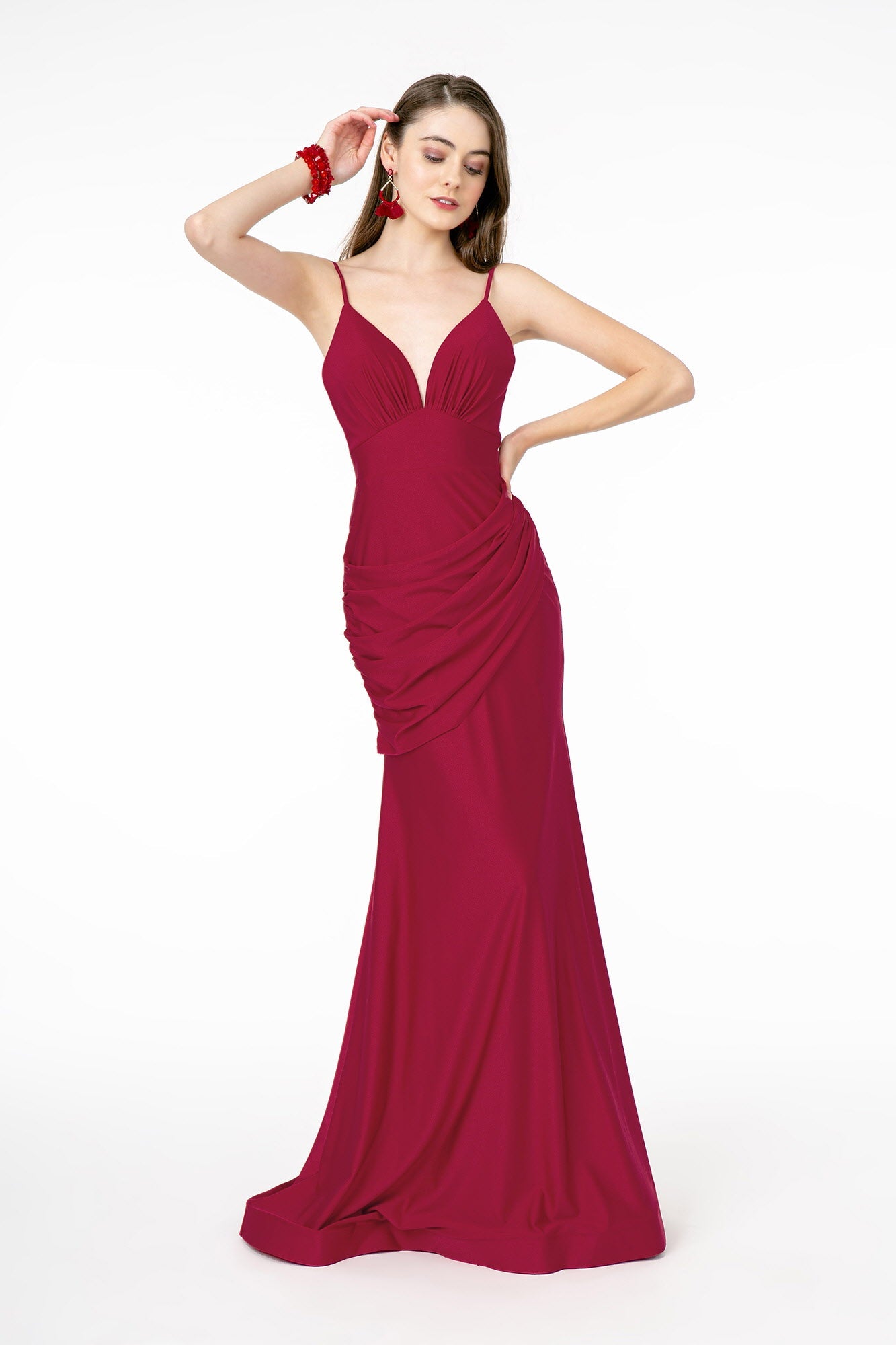 Sweetheart Neckline Jersey Long Dress-2