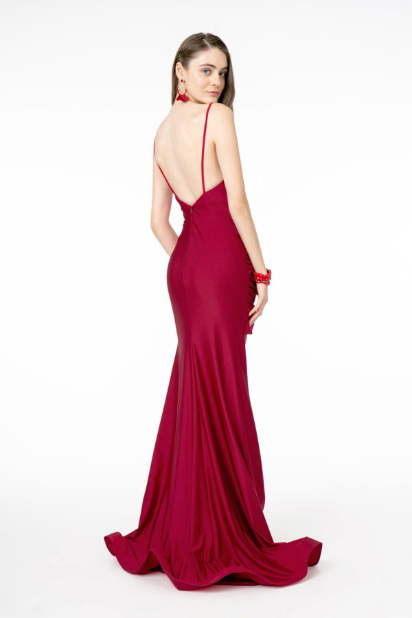 Sweetheart Neckline Jersey Long Dress-3