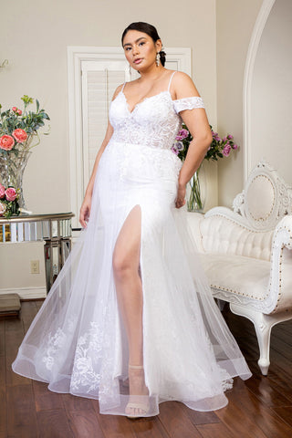 Sweethearted Embroidered Spaghetti Strap Wedding Gown w/ Lace Lining-0