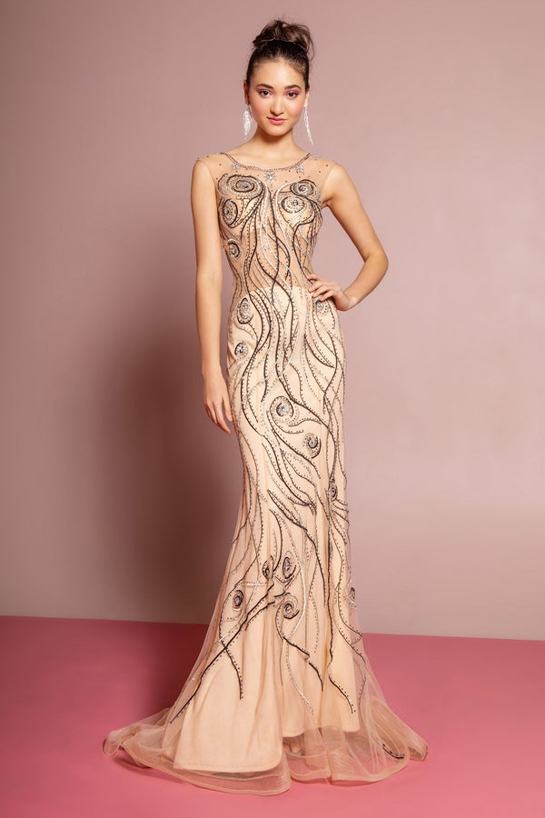 Long Dress with Embroidered Detailing-0