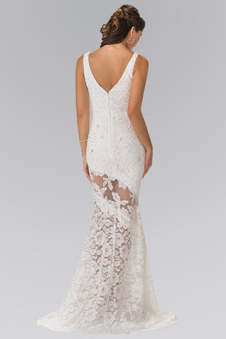 Illusion Cut-Out Lace Long Dress-1