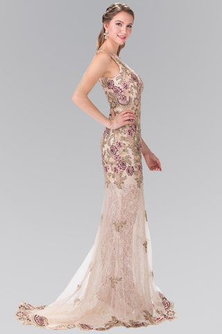 Flower Embroidered Lace Long Dress-1