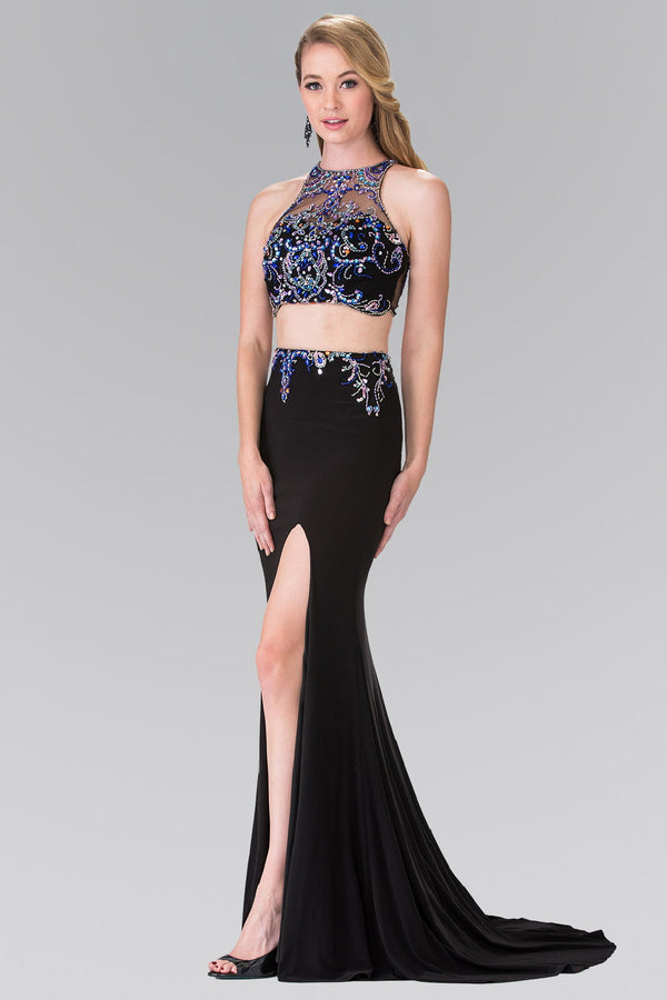 Beaded Two-Piece Dress with Cut-Out Back-4