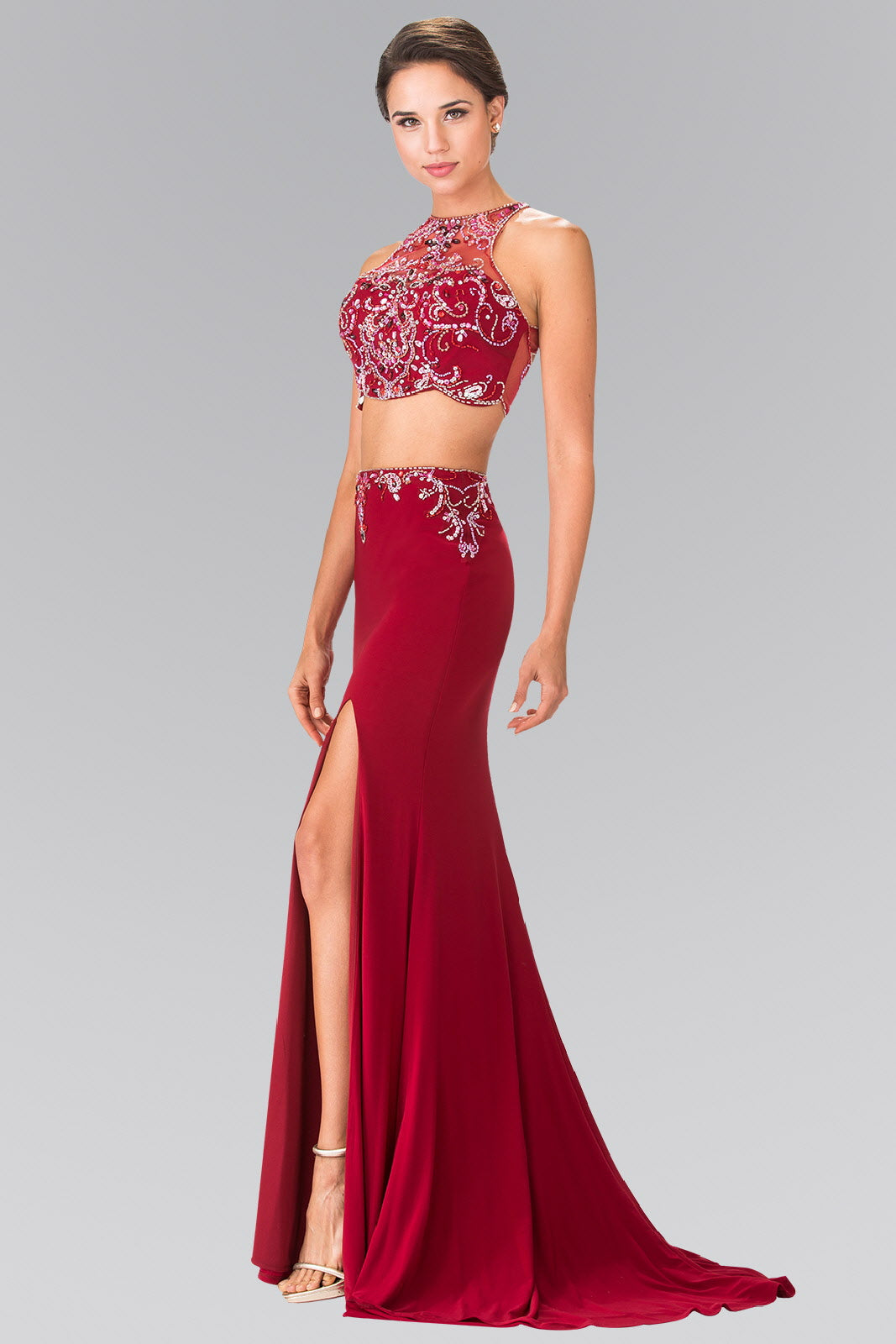 Beaded Two-Piece Dress with Cut-Out Back-5