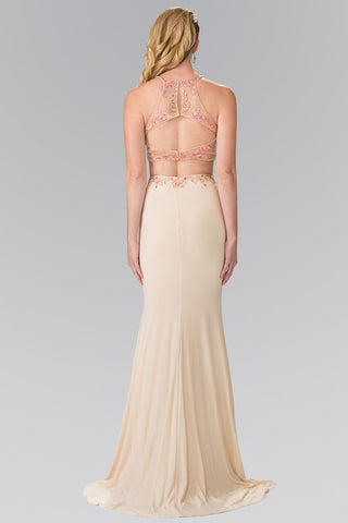 Beaded Two-Piece Dress with Cut-Out Back-1