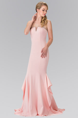 Strapless Long Dress with Beading Along The Top of The Bodice-4