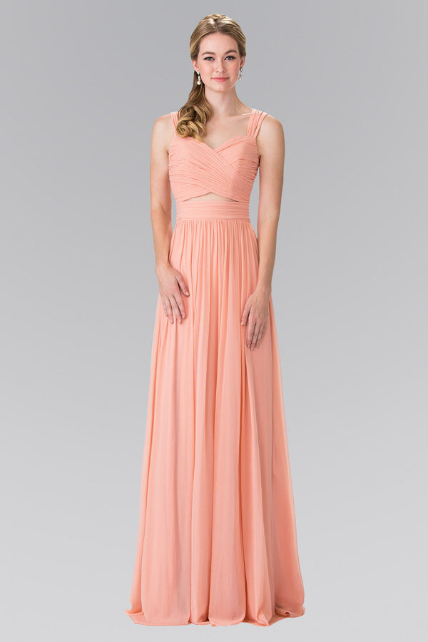 leated Bodice Bridesmaids Long Dress-5