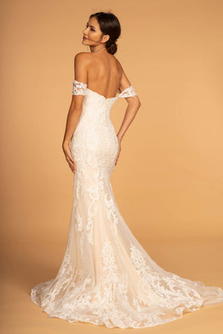 Sweethearted Embroidered Mesh Mermaid Wedding Gown-1