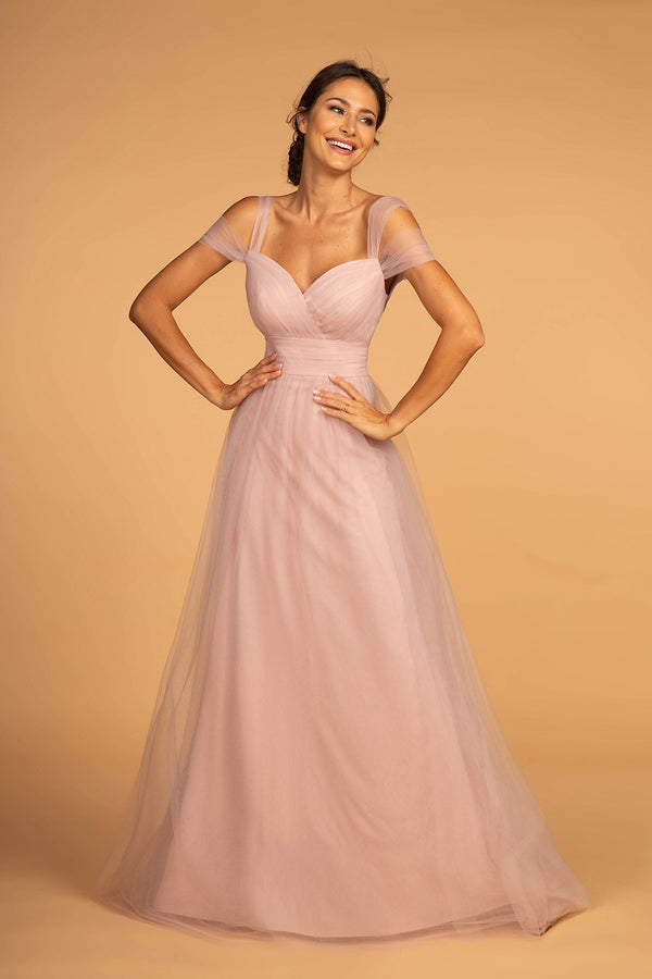 Sweethearted Chiffon Long Dress w/ V-Back-0