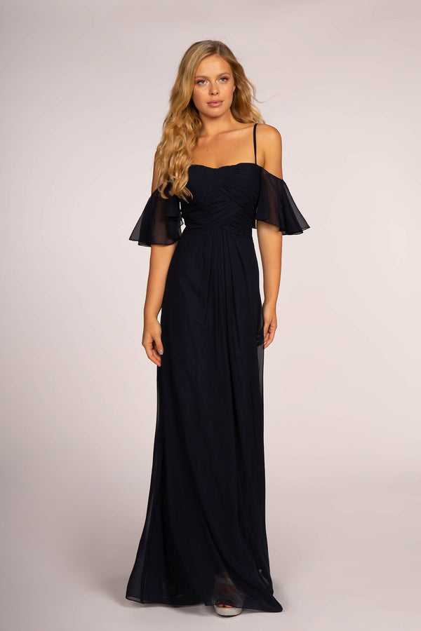 Spaghetti Strap Chiffon Long Dress-5