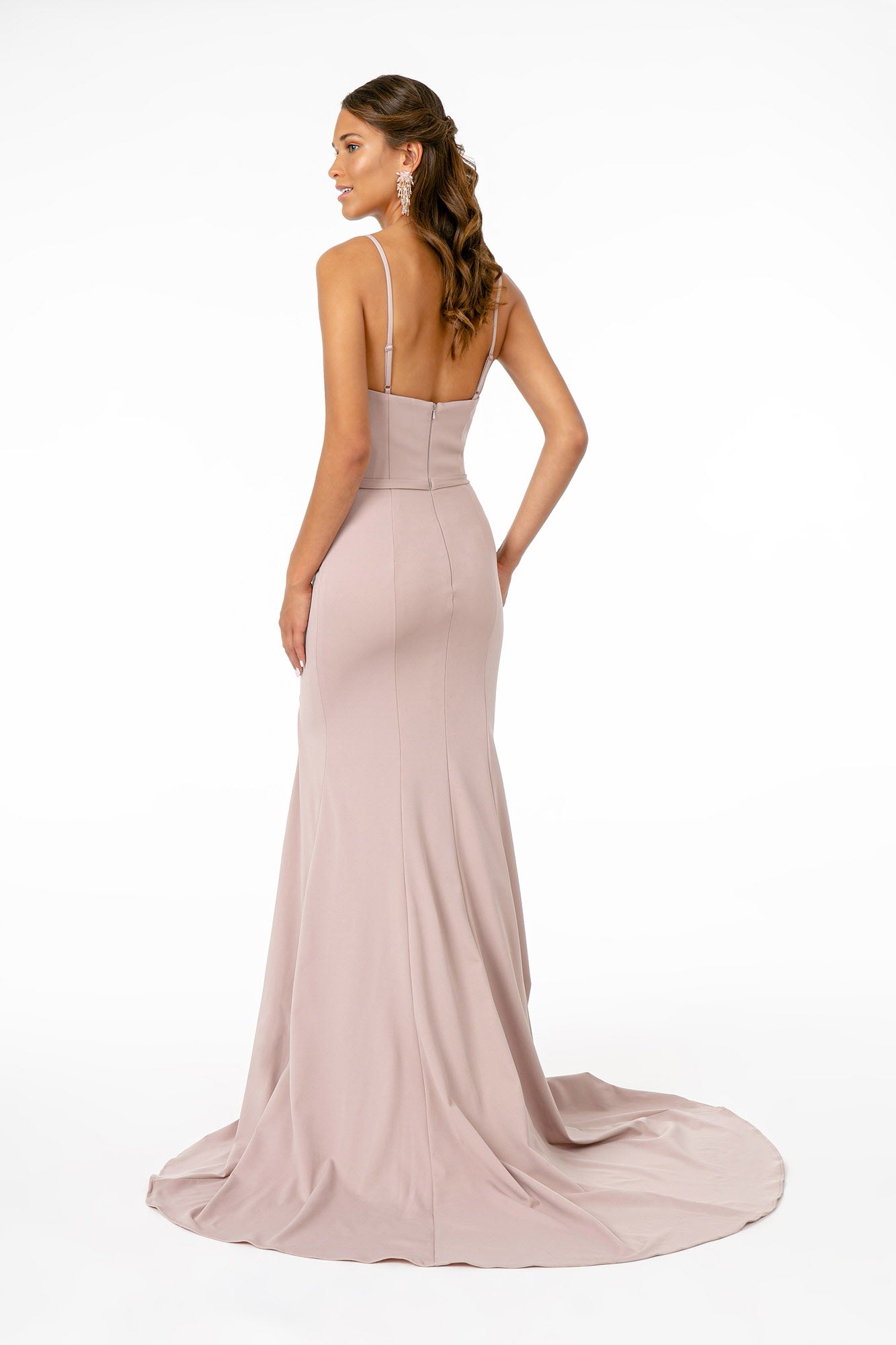 Rome Jersey Illusion Side Slit Long Dress-1