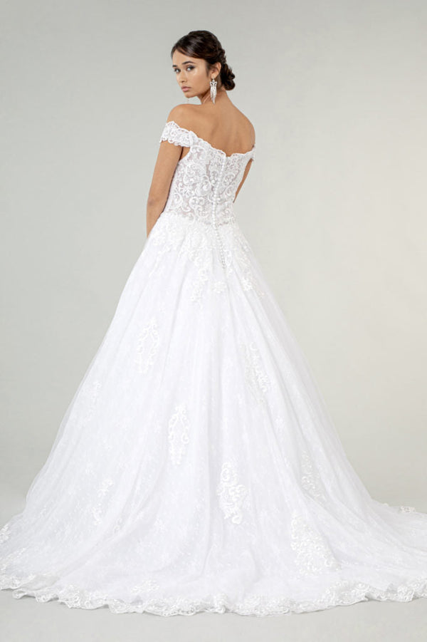 Lace Embellished Bodice A-Line Wedding Gown-1