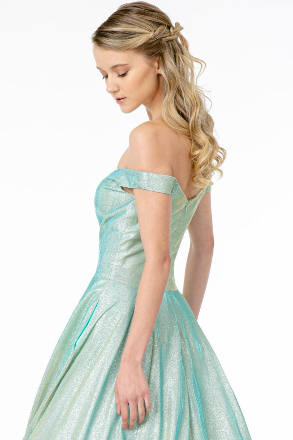 Cut-Away Shoulder Sweetheart Ball Gown-3