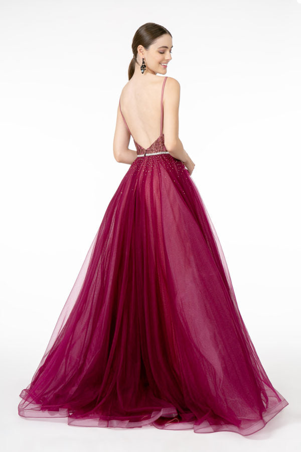 Ethereal Embellished V-neck Evening Dress from Elizabeth K-1