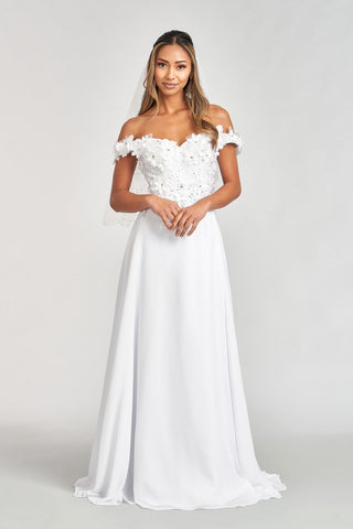 Sublime Off-shoulder Floral Neckline A-line Maxi Dress from Elizabeth K-0