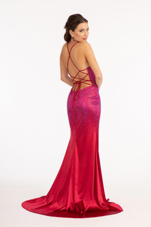 Sweetheart Beads Embellished Satin Mermaid Dress-3