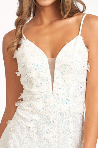 Sequin Embellished Embroidered Mermaid Dress w/ Side Slit-4