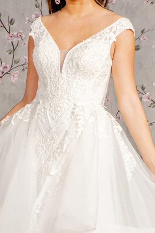 Bead Lace Mermaid Wedding Gown w/ Detachable Waist Layered Drape-2