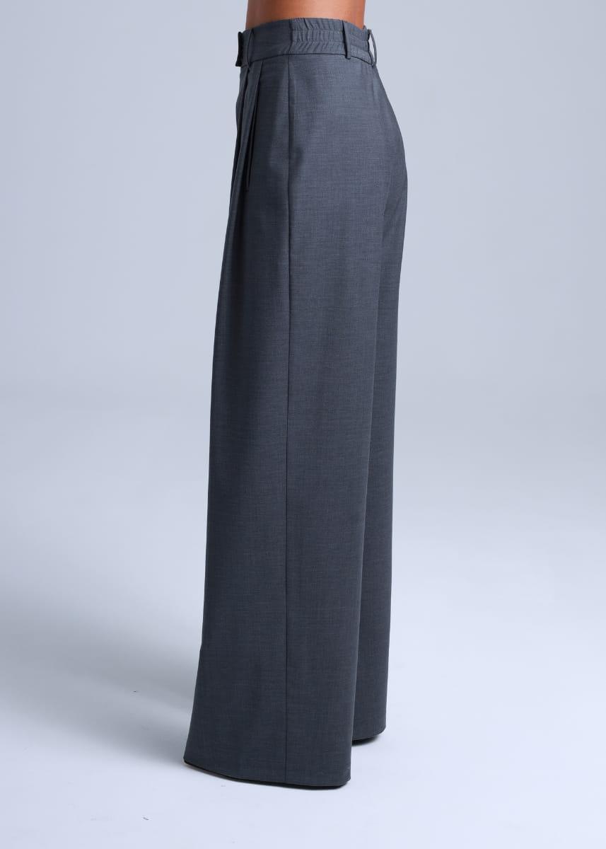 Sophia Suit Wide Style Grey Virgin Wool Pants-3