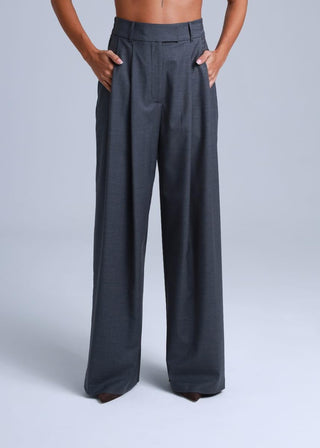 Sophia Suit Wide Style Grey Virgin Wool Pants-0