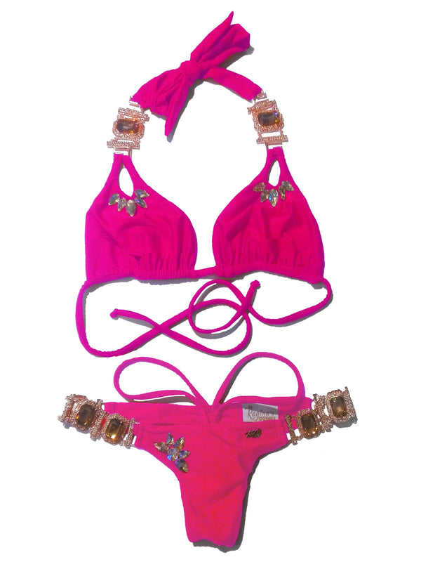 Hollywood Halter Top & Skimpy Bottom - Pink-3