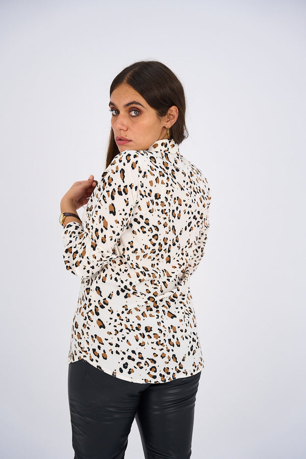 Button Up Basic Shirt - Leopard-4