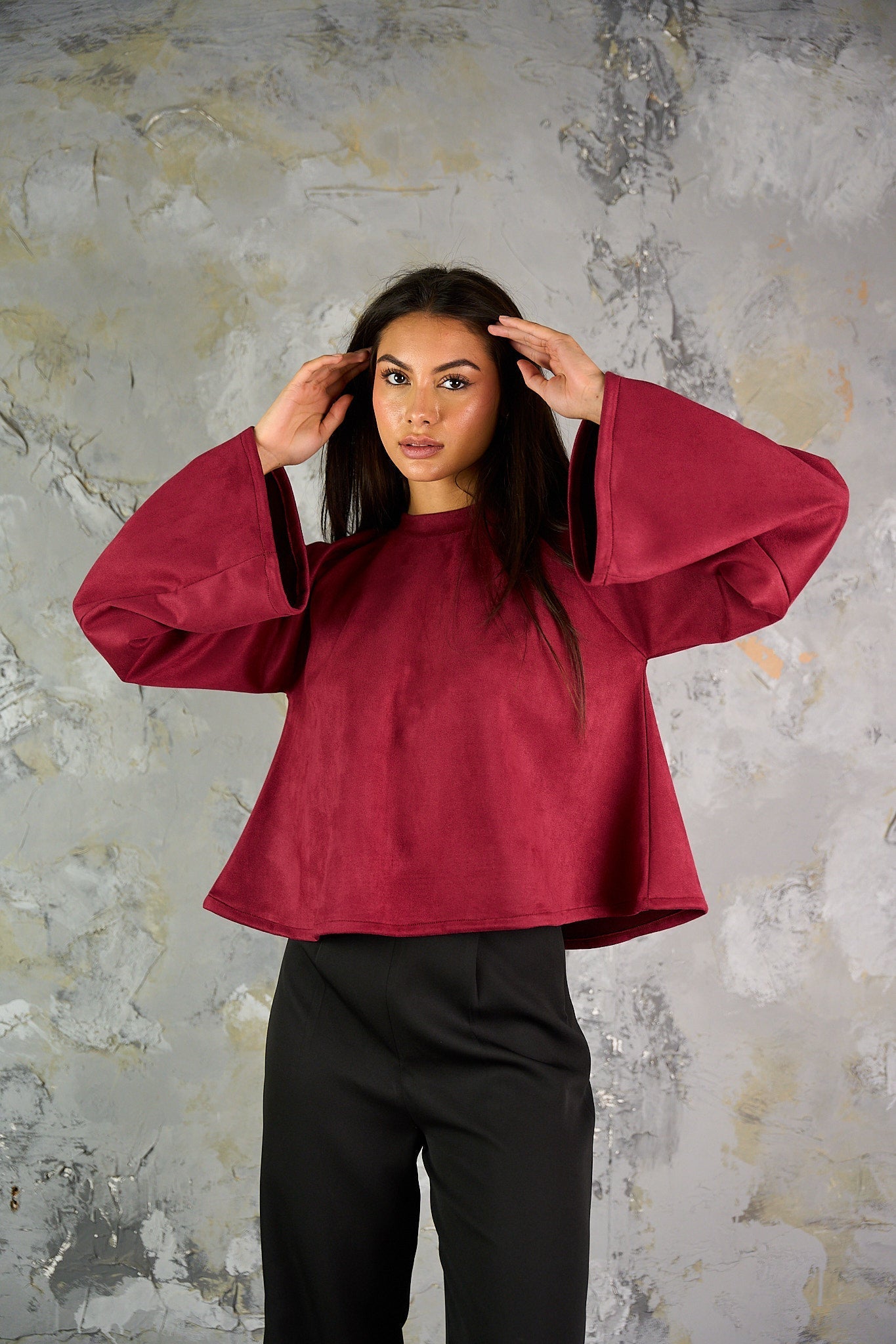 Suede Top - Maroon-1