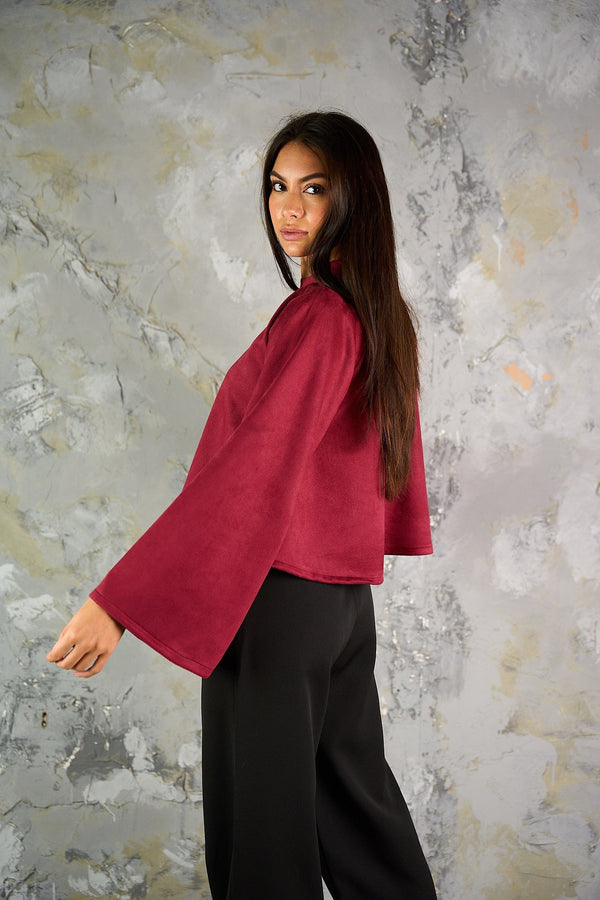 Suede Top - Maroon-4