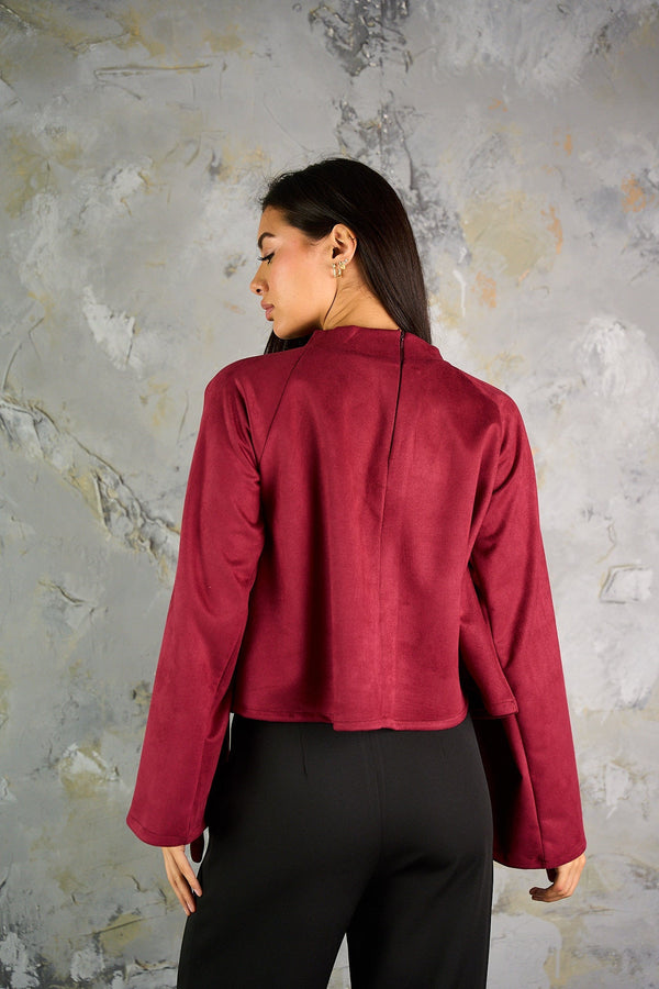 Suede Top - Maroon-2