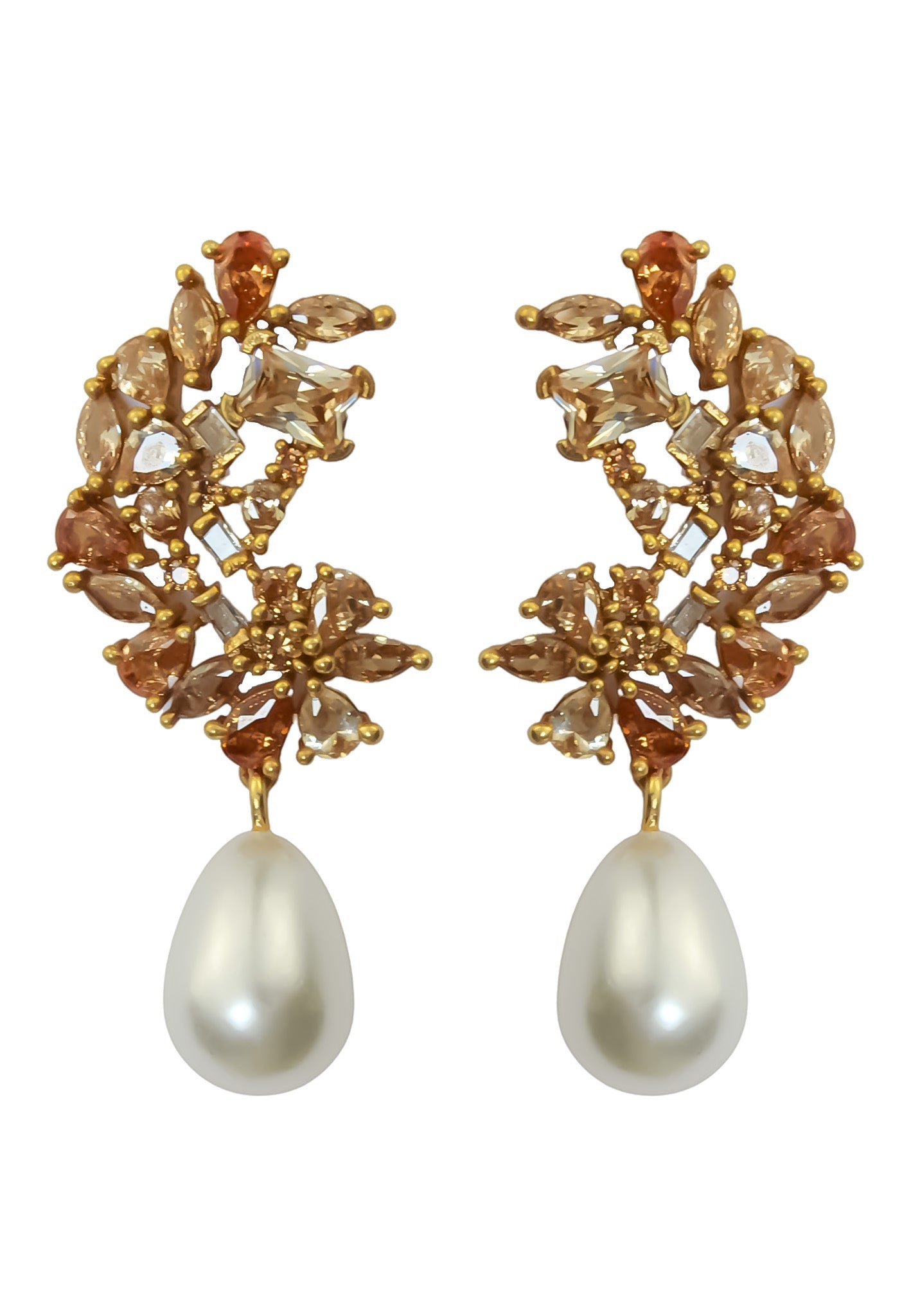 Golden Frosty Pearl Earrings by Bombay Sunset-7