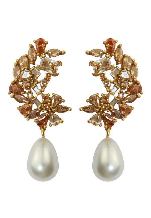 Golden Frosty Pearl Earrings by Bombay Sunset-7