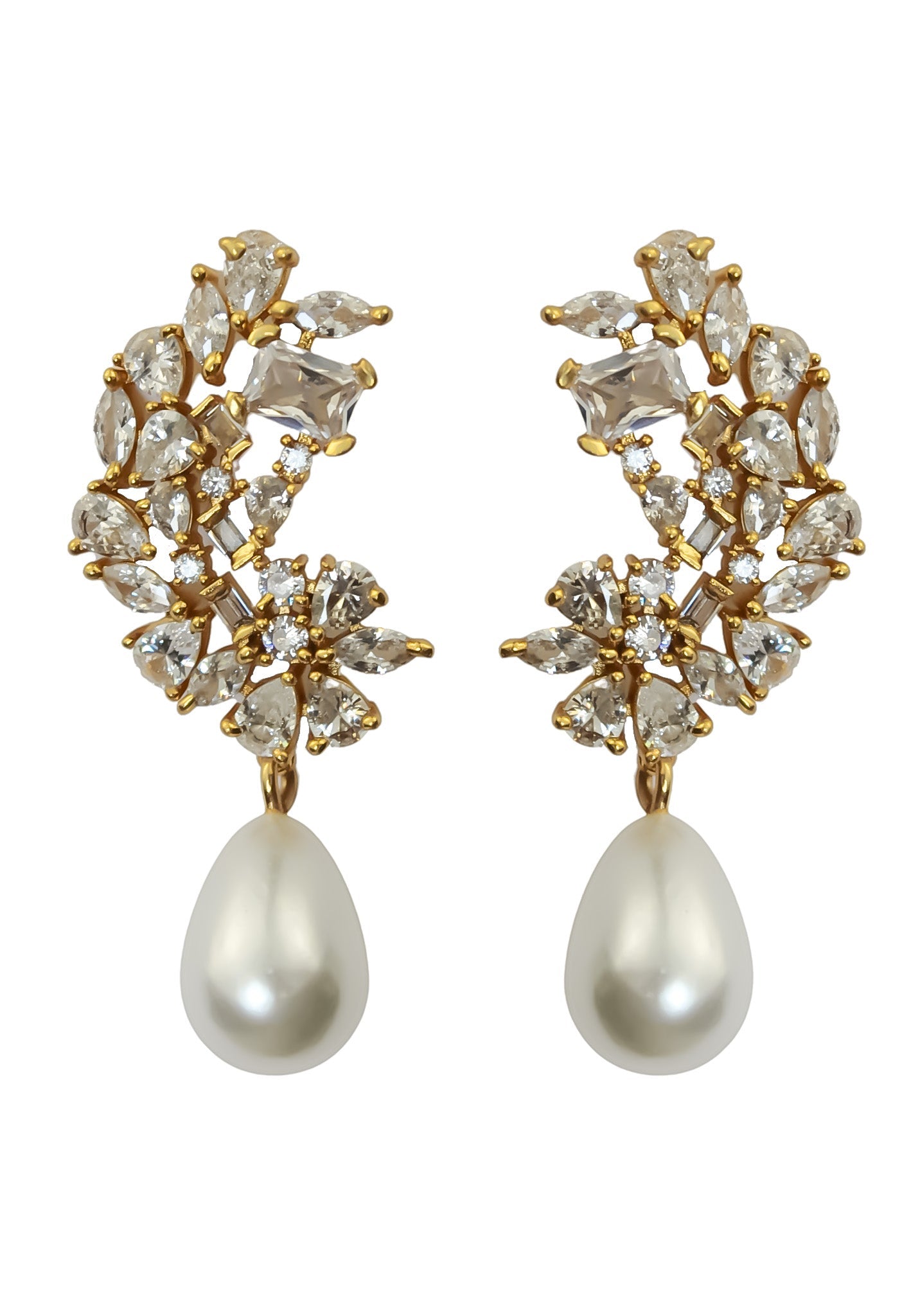 Golden Frosty Pearl Earrings by Bombay Sunset-4