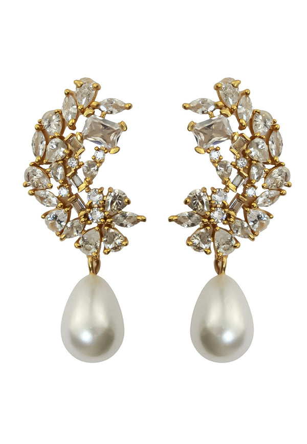 Golden Frosty Pearl Earrings by Bombay Sunset-4