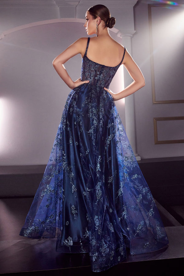 Glitter Print A-Line Gown-4