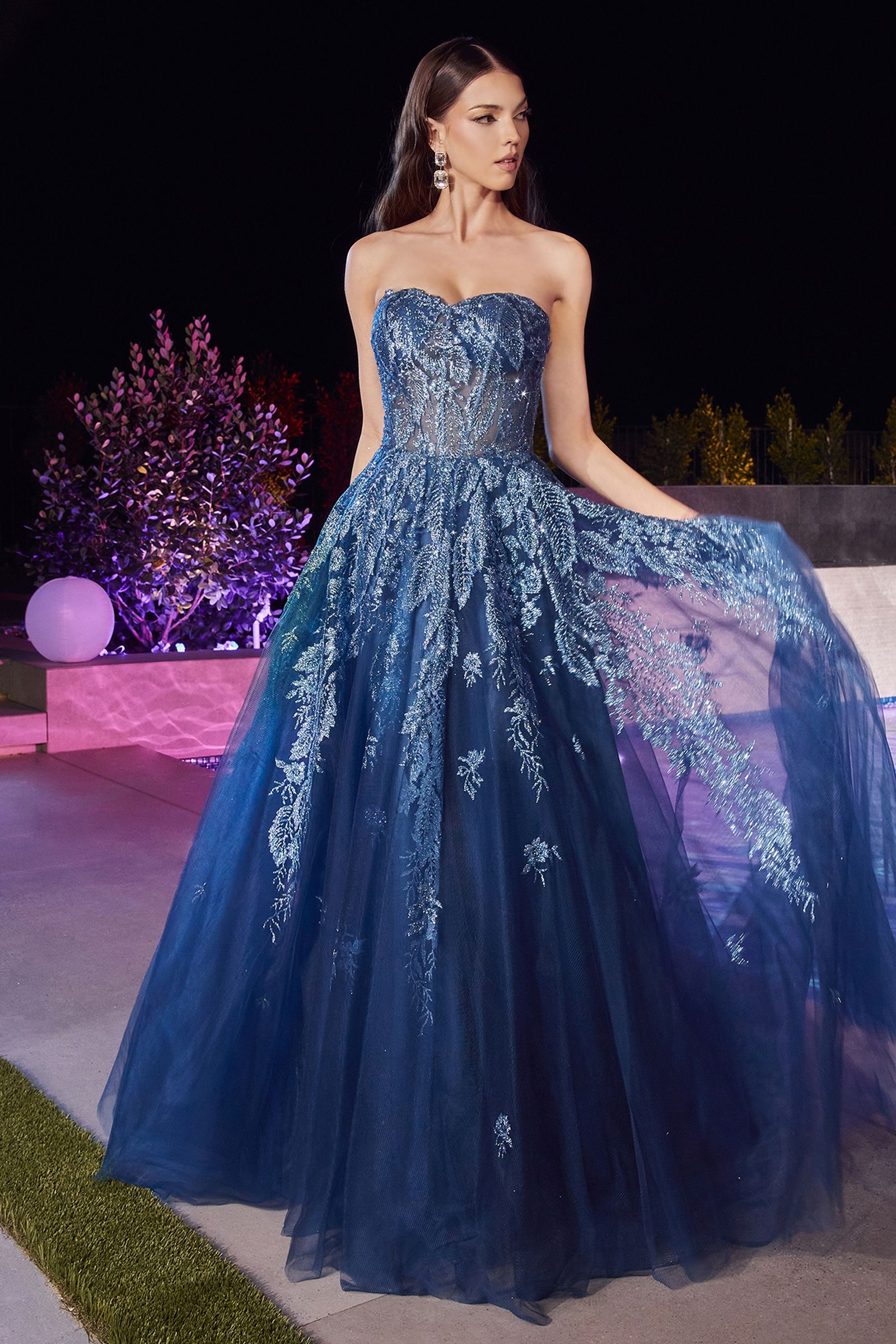 Strapless Layered Tulle Ball Gown-3