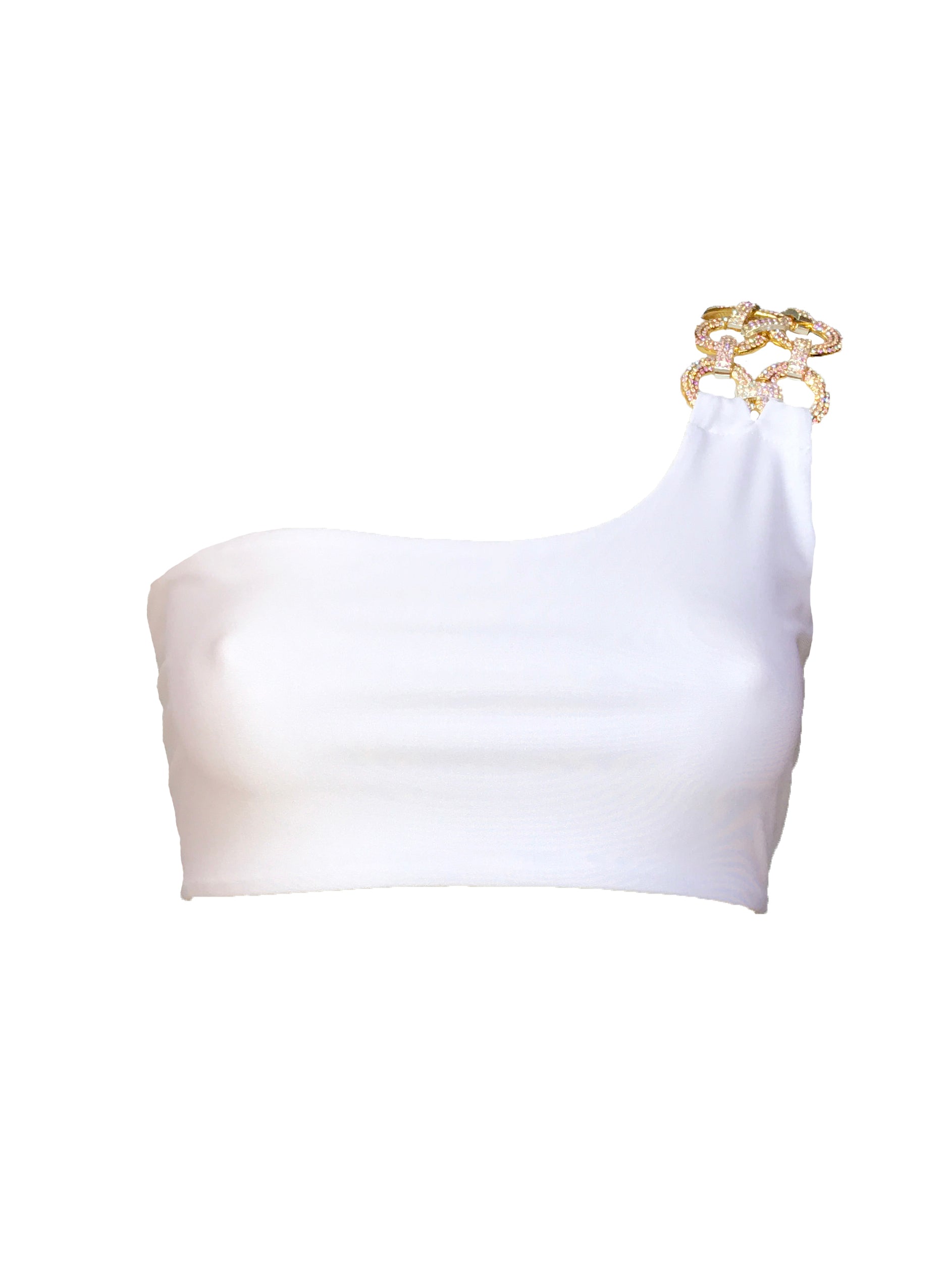 Kira One Shoulder Top - White-1