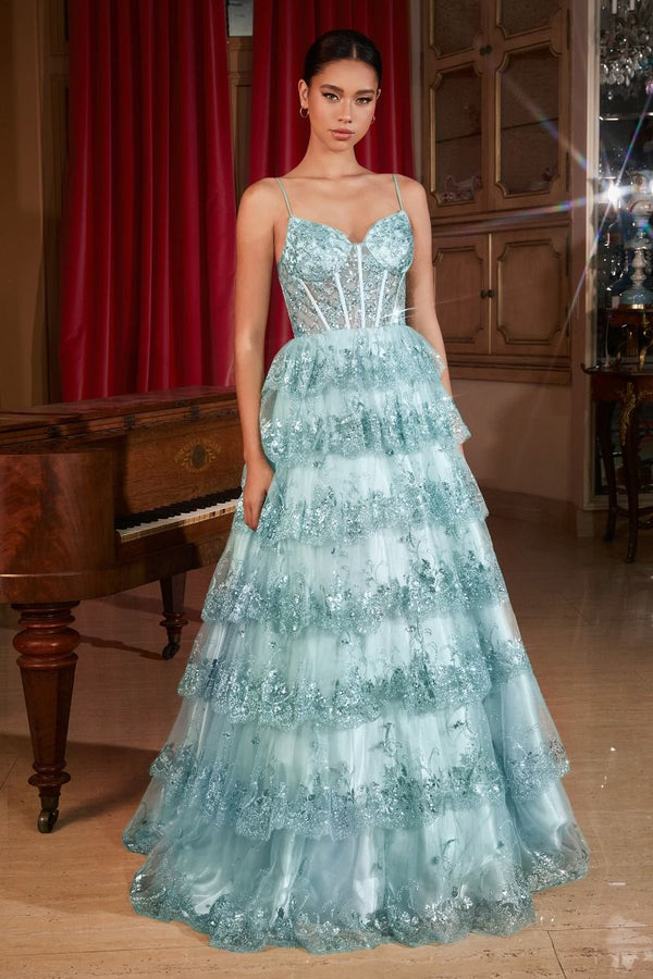 Layered Sequin Ball Gown-1