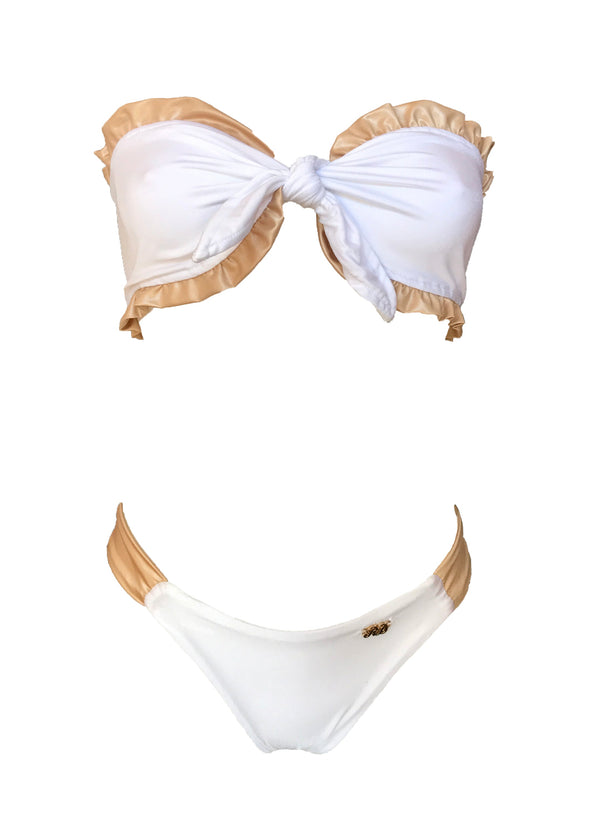 Lexy Bandeau Top & Classic Bottom - White-0