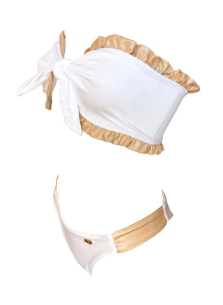 Lexy Bandeau Top & Classic Bottom - White-1